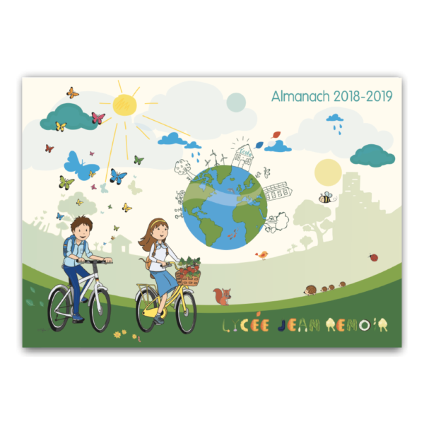 Illustration couverture Almanach scolaire 2019